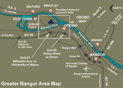 Greater Bangor Area Map.