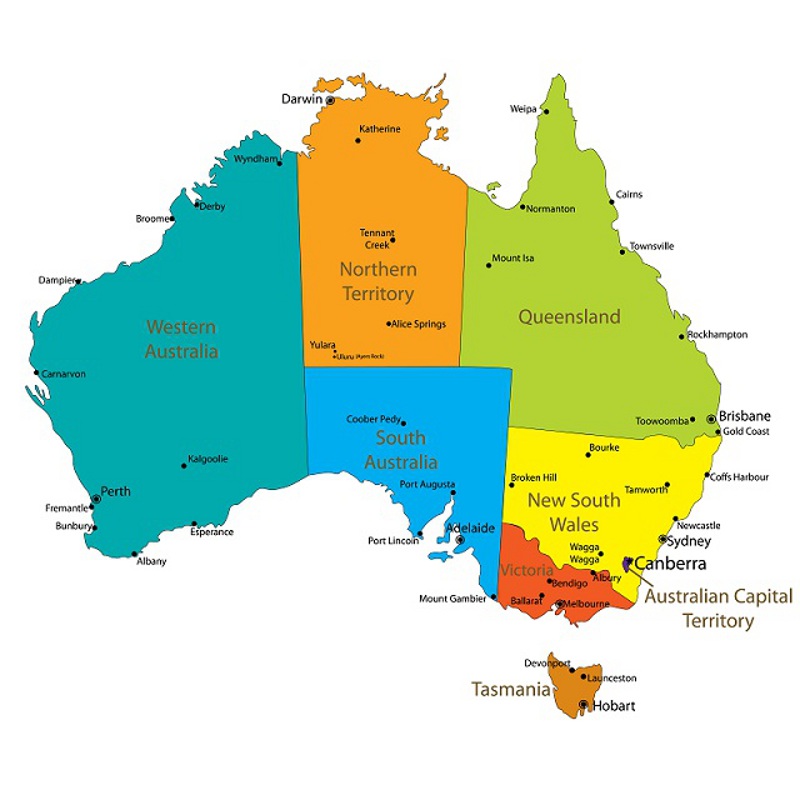 map of
		australia